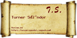 Turner Sándor névjegykártya